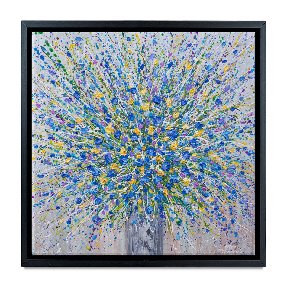 Bouquet Of Blue Flowers Canvas Print wall art product Olga Tkachyk