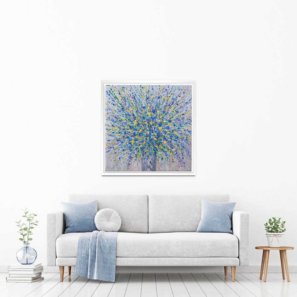 Bouquet Of Blue Flowers Canvas Print wall art product Olga Tkachyk