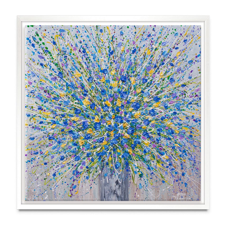Bouquet Of Blue Flowers Canvas Print wall art product Olga Tkachyk