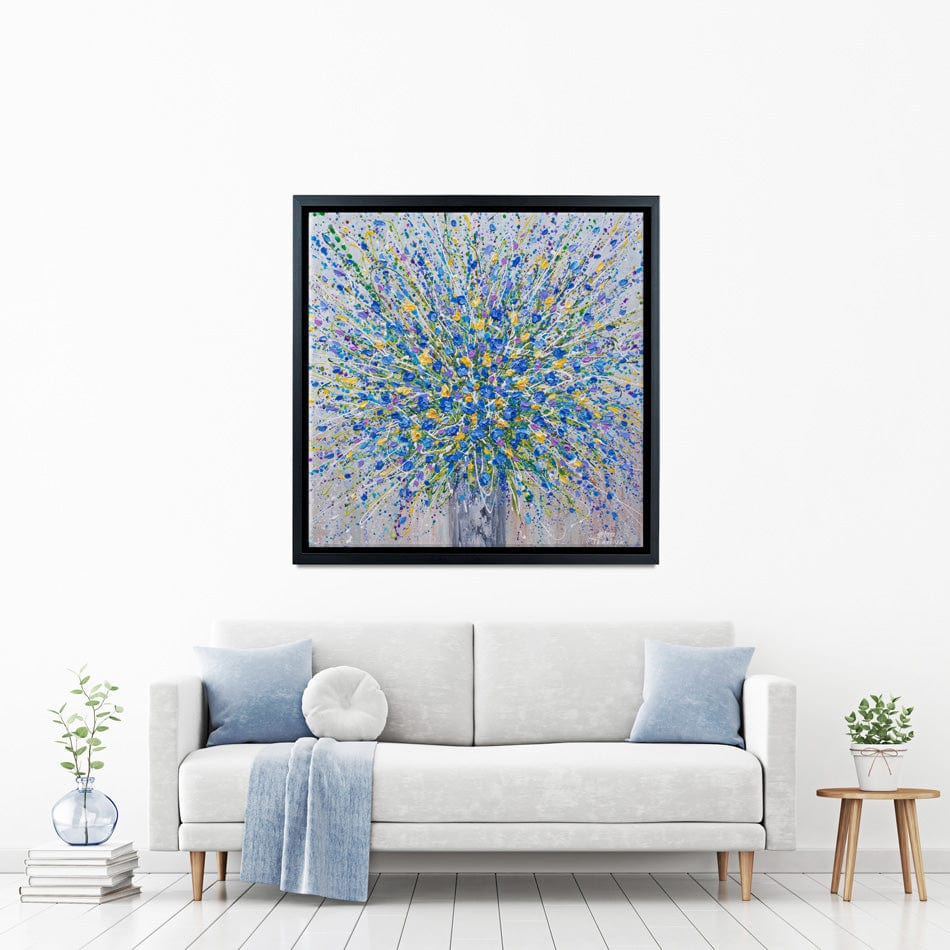 Bouquet Of Blue Flowers Canvas Print wall art product Olga Tkachyk