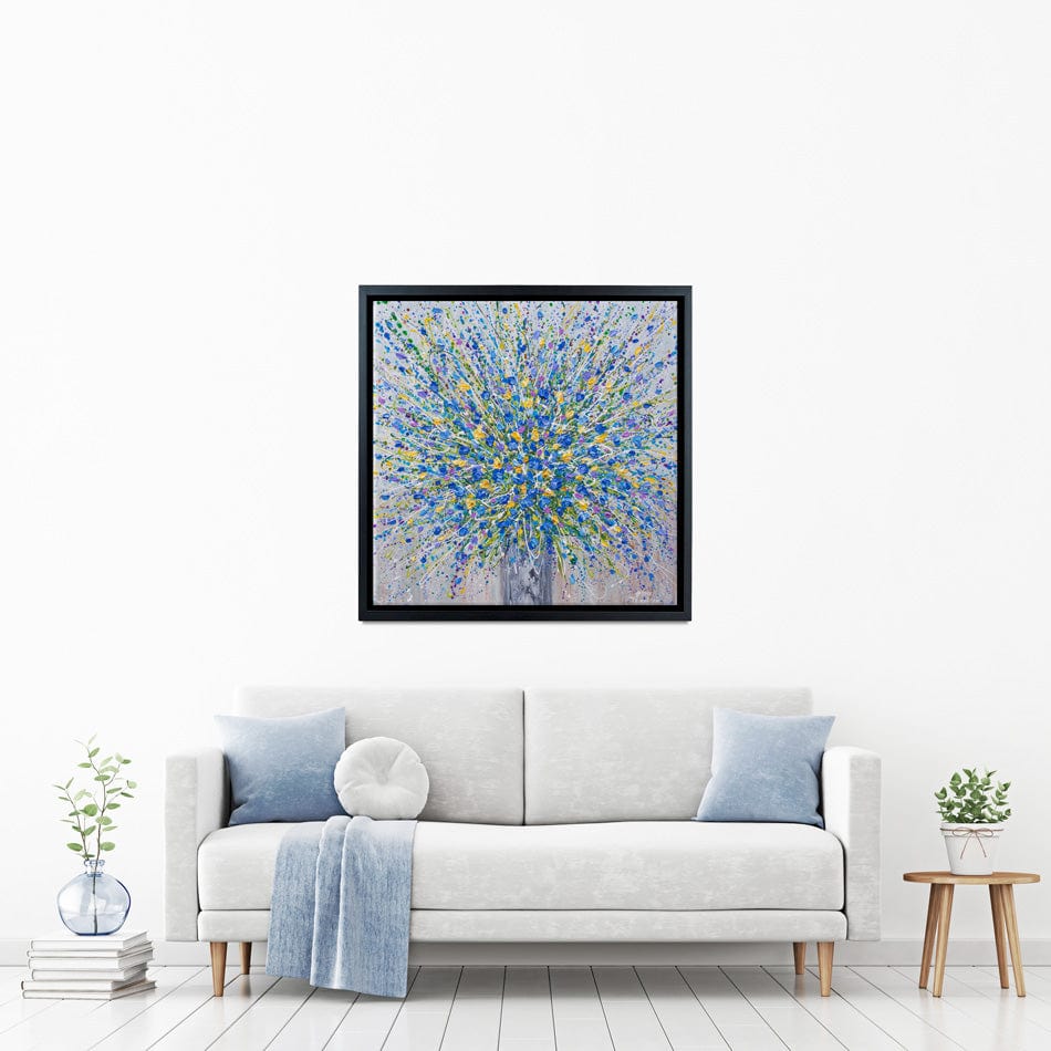 Bouquet Of Blue Flowers Canvas Print wall art product Olga Tkachyk