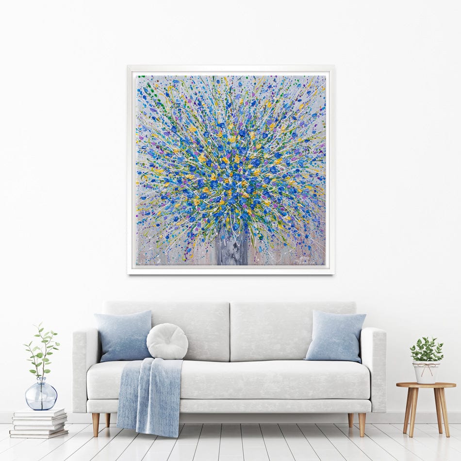 Bouquet Of Blue Flowers Canvas Print wall art product Olga Tkachyk