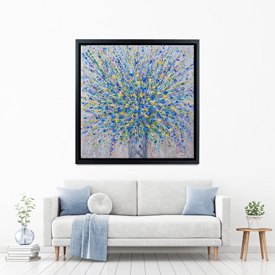 Bouquet Of Blue Flowers Canvas Print wall art product Olga Tkachyk