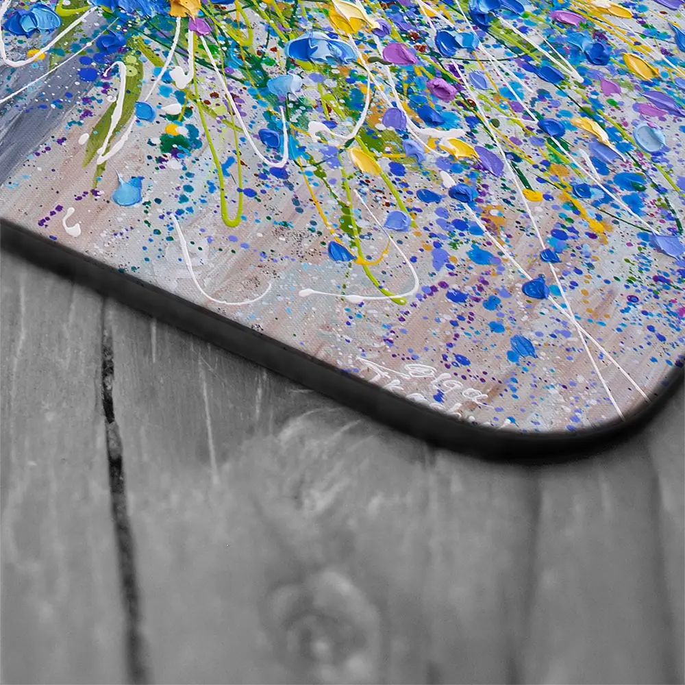 Bouquet Of Blue Flowers Coaster Set Rainbow Soul Tree Coaster Set | Rainbow Soul Tree Art Coasters wall art product Olga Tkachyk