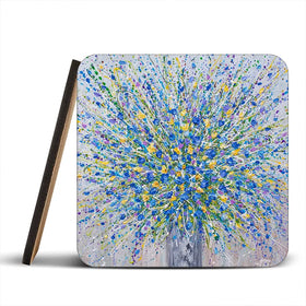 Bouquet Of Blue Flowers Coaster Set Rainbow Soul Tree Coaster Set | Rainbow Soul Tree Art Coasters wall art product Olga Tkachyk