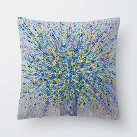 Bouquet Of Blue Flowers Cushion Bouquet Of Blue Flowers Cushion wall art product Olga Tkachyk