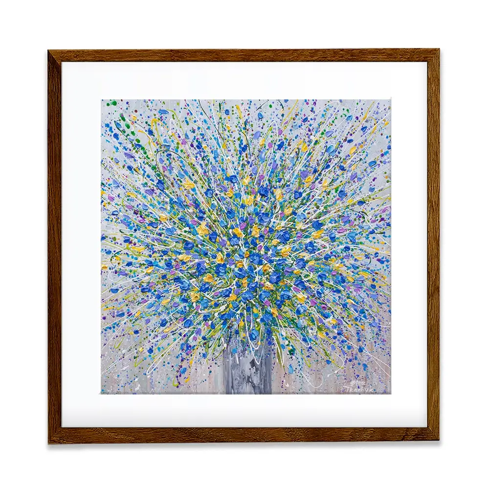 Bouquet Of Blue Flowers Square Framed Art Print Bouquet Of Blue Flowers Square Framed Art Print wall art product Olga Tkachyk