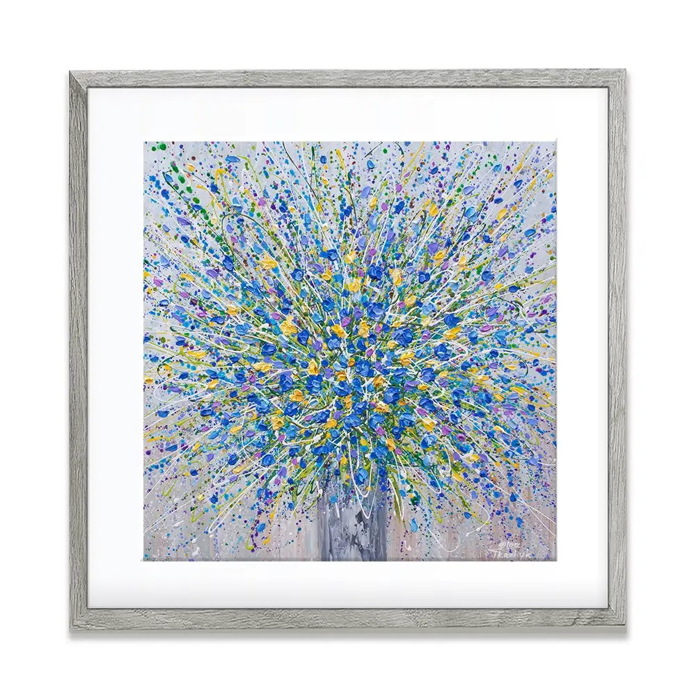 Bouquet Of Blue Flowers Square Framed Art Print Bouquet Of Blue Flowers Square Framed Art Print wall art product Olga Tkachyk