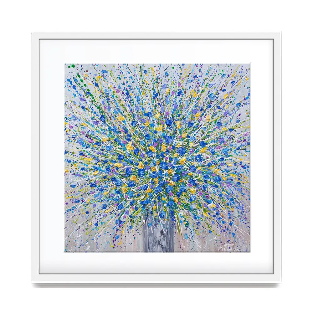Bouquet Of Blue Flowers Square Framed Art Print Bouquet Of Blue Flowers Square Framed Art Print wall art product Olga Tkachyk
