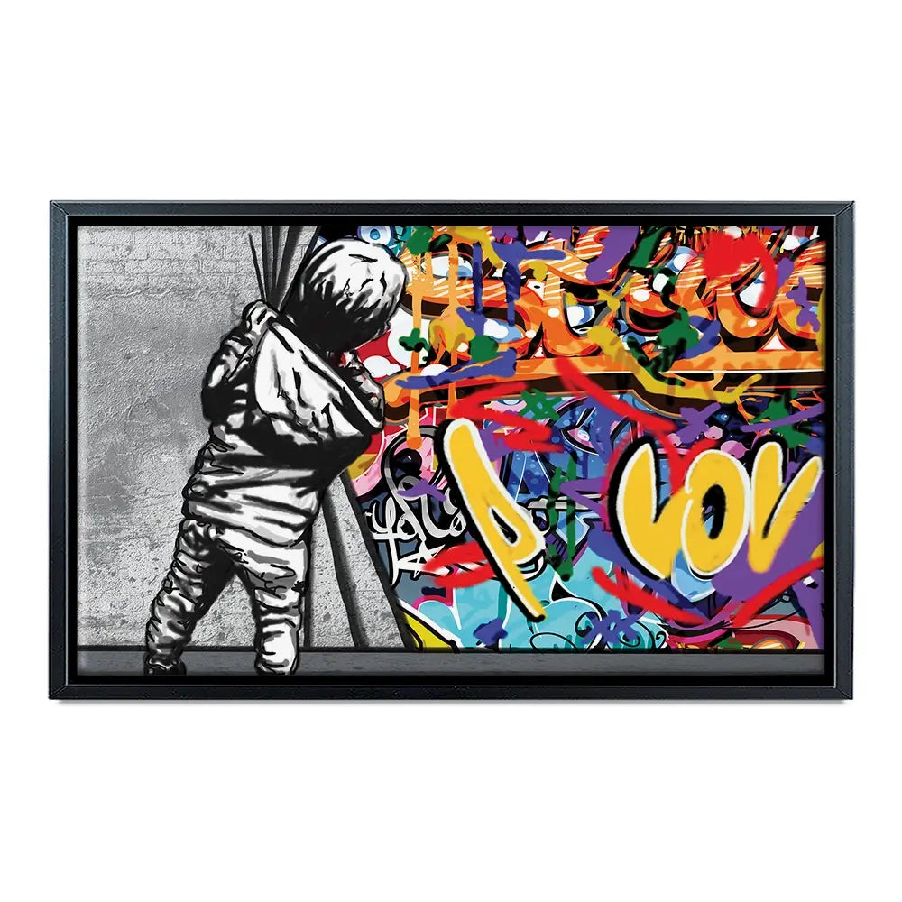 Boy Pulling Back The Curtain Oversized Canvas Print Boy Pulling Back The Curtain Oversized Canvas Print wall art product Art Print Shop