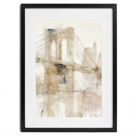 Bridge Cables In Mist Framed Art Print Bridge Cables In Mist Framed Art Print wall art product Chromatic Storm Studio