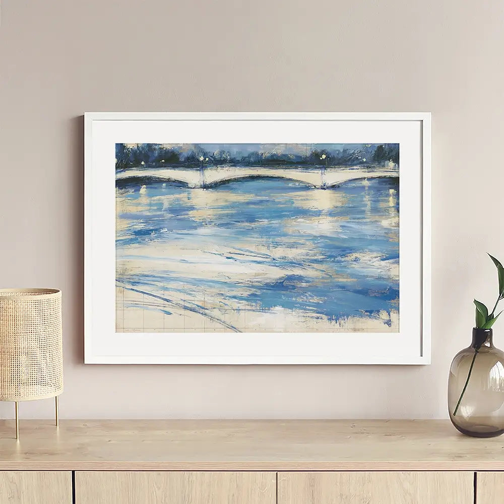 Bridge Over Loose Water Framed Art Print Bridge Over Loose Water Framed Art Print wall art product Chromatic Storm Studio