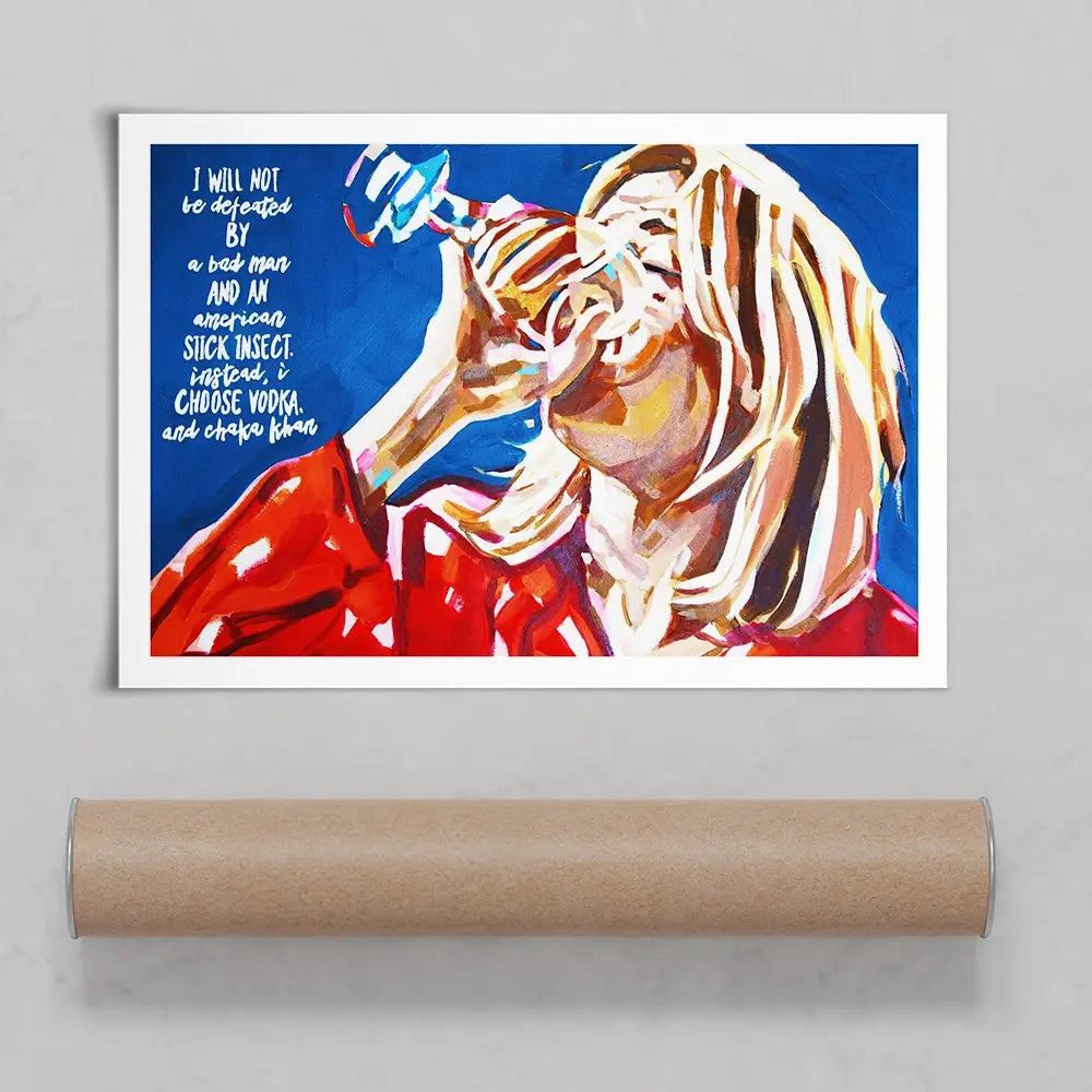 Bridget Jones Vodka And Chaka Khan Art Print Bridget Jones Vodka And Chaka Khan Art Print wall art product Juliet Stockton