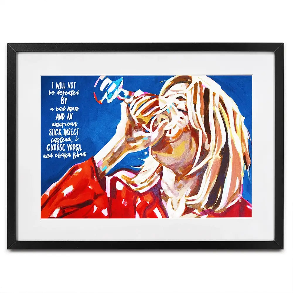 Bridget Jones Vodka And Chaka Khan Framed Art Print Bridget Jones Vodka And Chaka Khan Framed Art Print wall art product Juliet Stockton