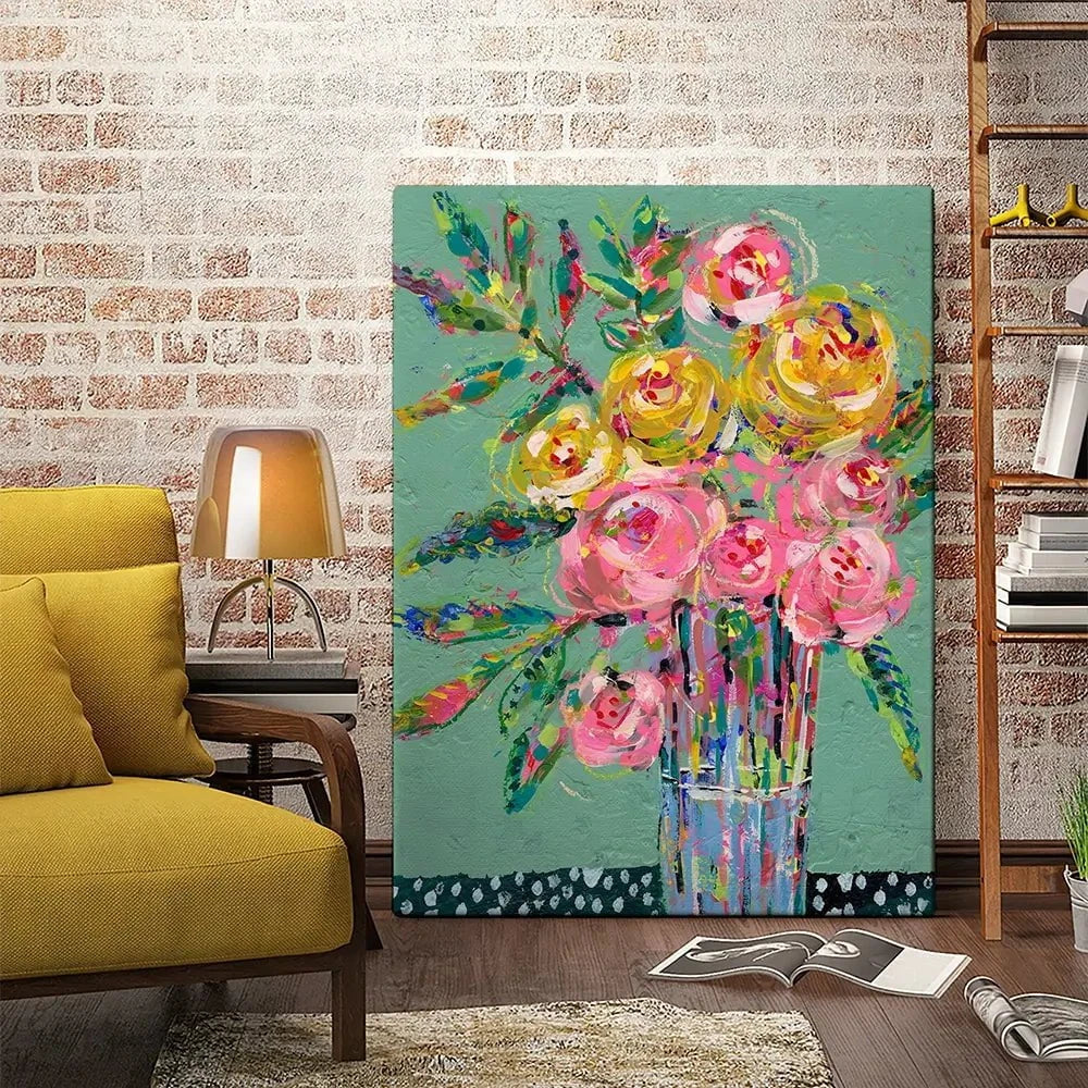 Bright Coloured Bouquet Canvas Print Bright Coloured Bouquet Canvas Print wall art product Regina Moore