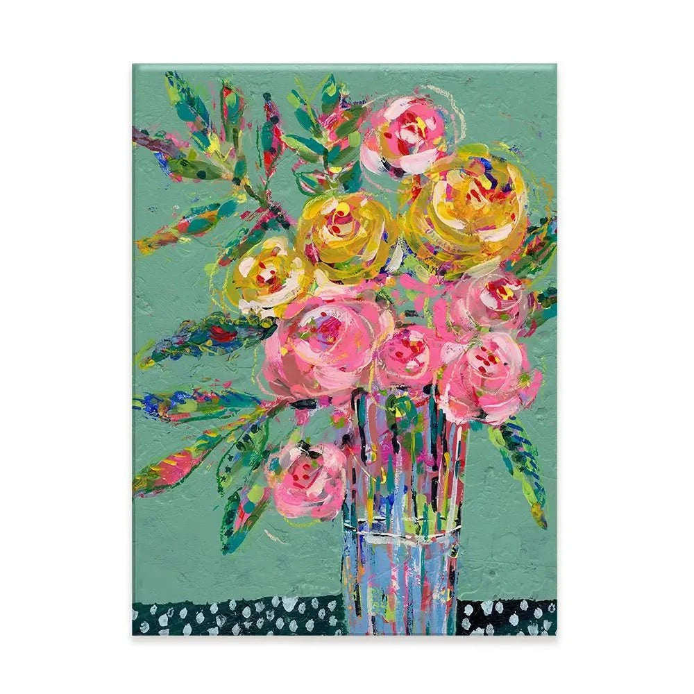 Bright Coloured Bouquet Canvas Print Bright Coloured Bouquet Canvas Print wall art product Regina Moore