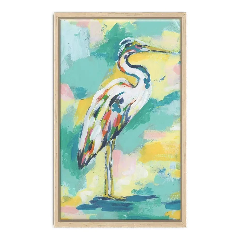 Bright Heron Canvas Print Bright Heron Canvas Print wall art product June Erica Vess