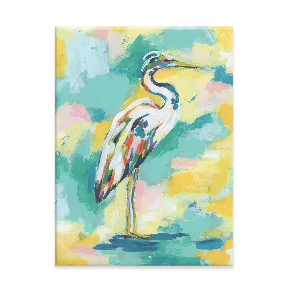 Bright Heron Canvas Print Bright Heron Canvas Print wall art product June Erica Vess