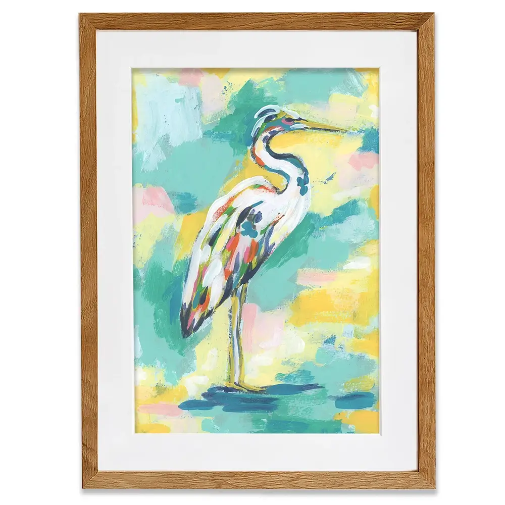 Bright Heron Framed Art Print Bright Heron Framed Art Print wall art product June Erica Vess