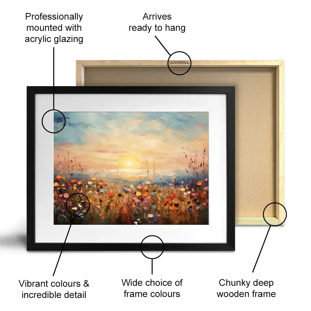 Bright Meadow Sunrise Framed Art Print Bright Meadow Sunrise Framed Art Print wall art product Franklyn Gregory - Independent