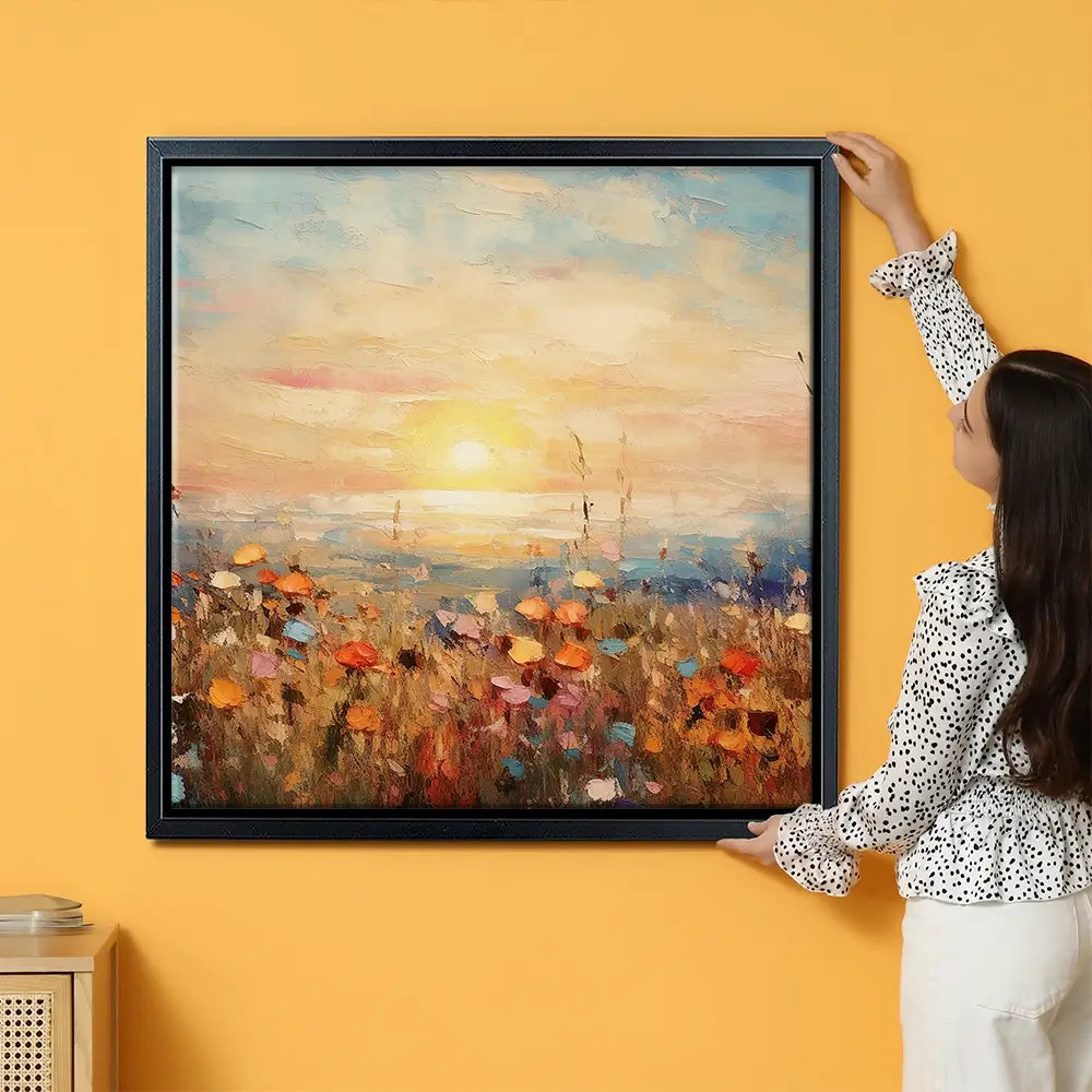 Bright Meadow Sunrise Oversized Canvas Print Bright Meadow Sunrise Oversized Canvas Print wall art product Franklyn Gregory - Independent