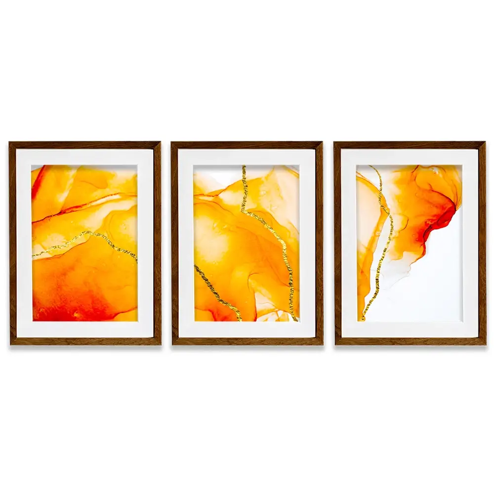 Bright Orange Framed Art Print Trio Bright Orange Framed Art Print Trio wall art product CARACOLLA / Shutterstock