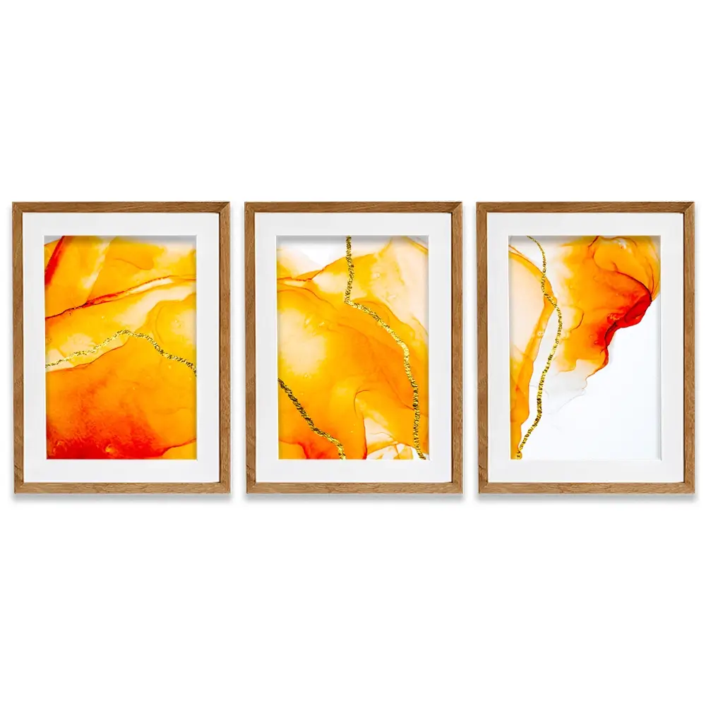Bright Orange Framed Art Print Trio Bright Orange Framed Art Print Trio wall art product CARACOLLA / Shutterstock
