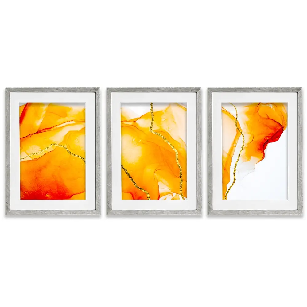 Bright Orange Framed Art Print Trio Bright Orange Framed Art Print Trio wall art product CARACOLLA / Shutterstock