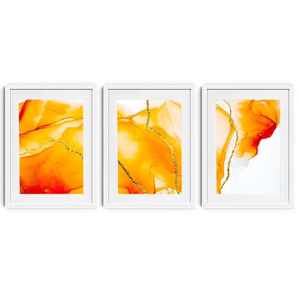 Bright Orange Framed Art Print Trio Bright Orange Framed Art Print Trio wall art product CARACOLLA / Shutterstock