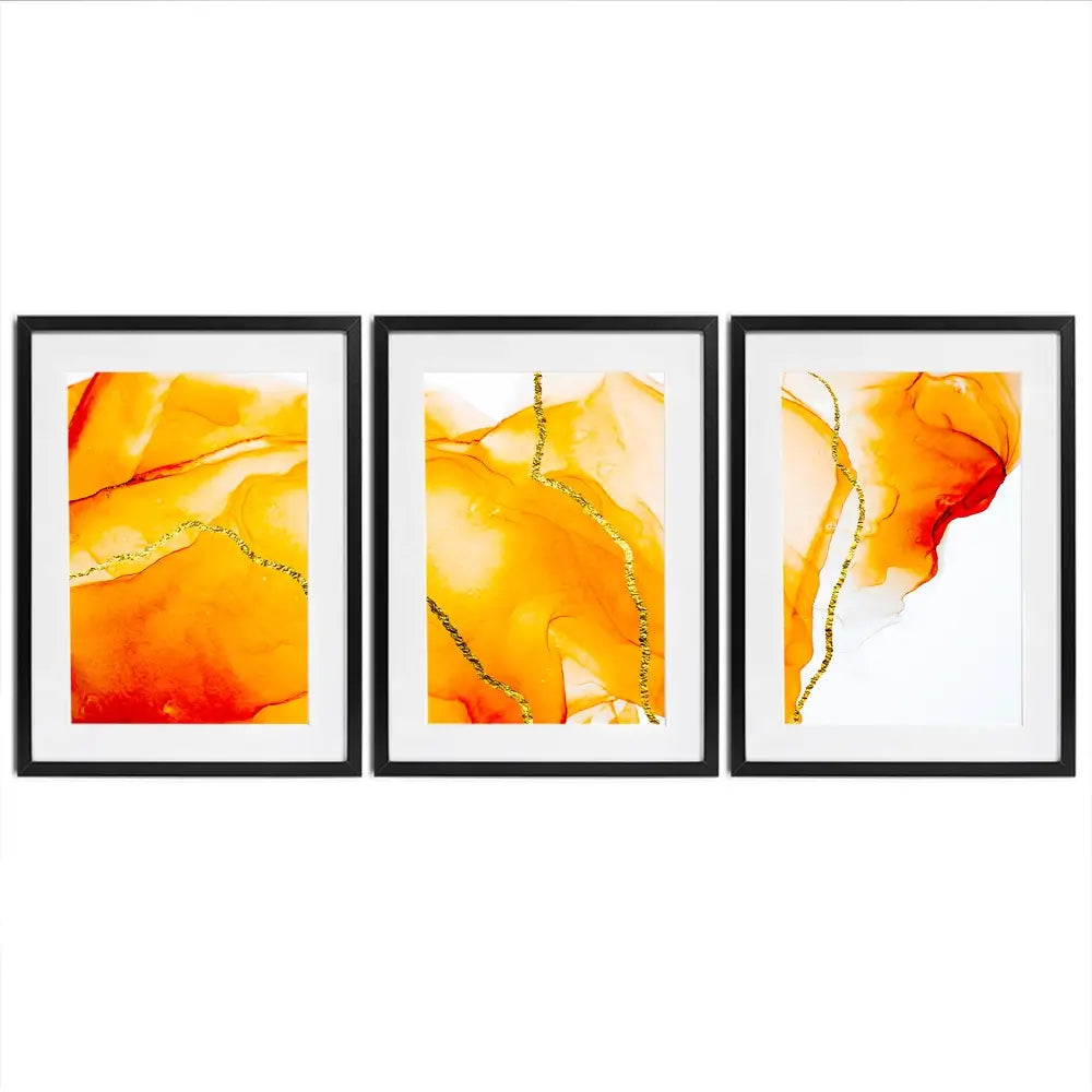 Bright Orange Framed Art Print Trio Bright Orange Framed Art Print Trio wall art product CARACOLLA / Shutterstock
