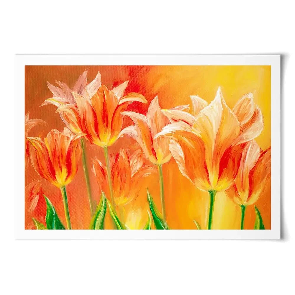 Bright Orange Tulips Art Print Bright Orange Tulips Art Print wall art product Valenty / Shutterstock