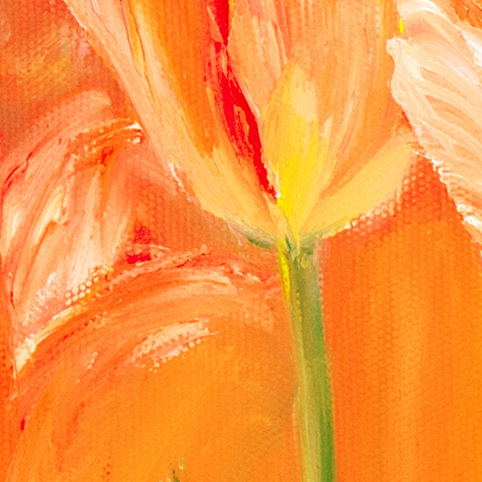Bright Orange Tulips Square Framed Art Print wall art product Valenty / Shutterstock