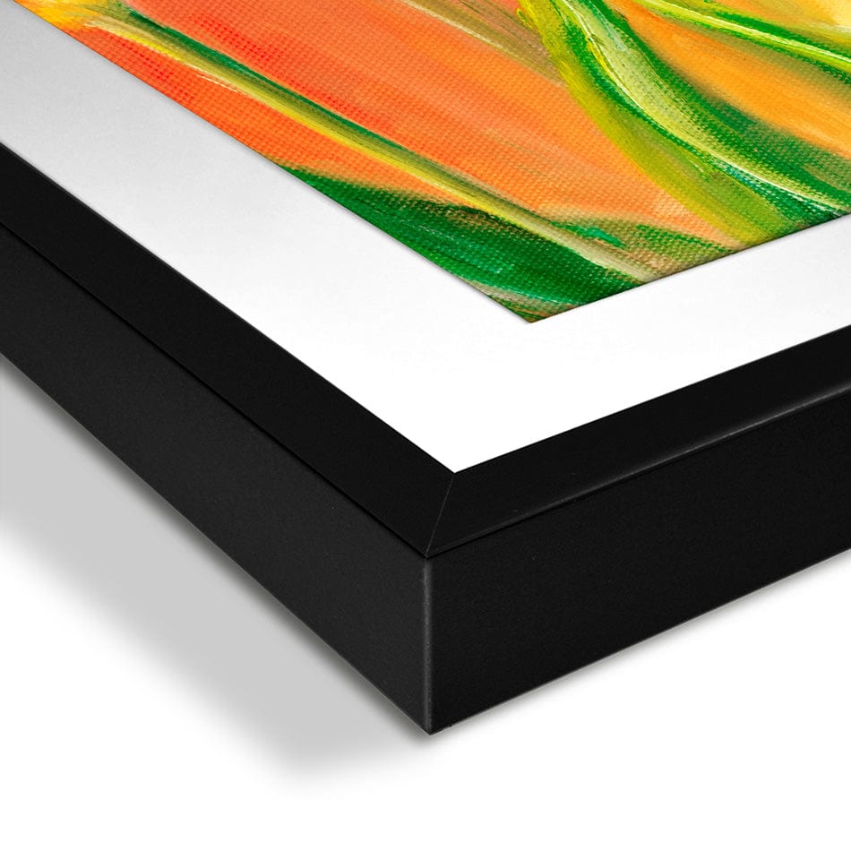 Bright Orange Tulips Square Framed Art Print wall art product Valenty / Shutterstock