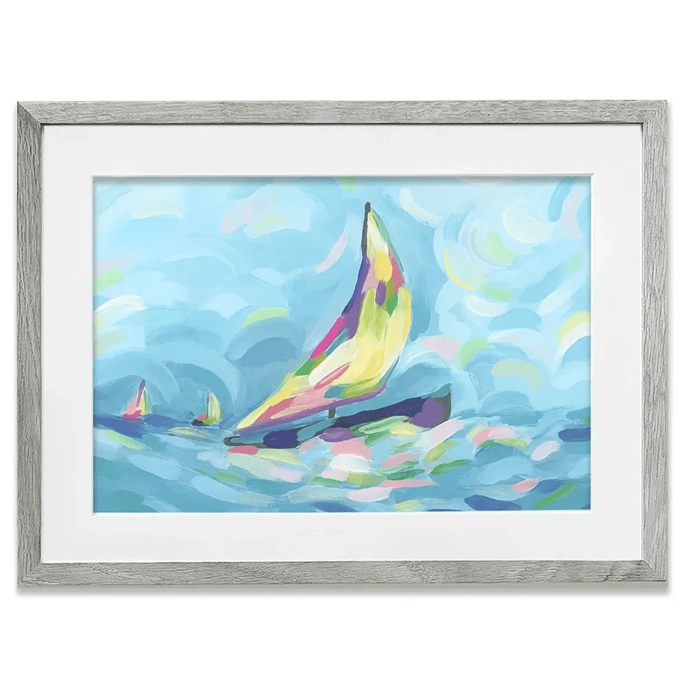 Bright Sails Framed Art Print Bright Sails Framed Art Print wall art product June Erica Vess