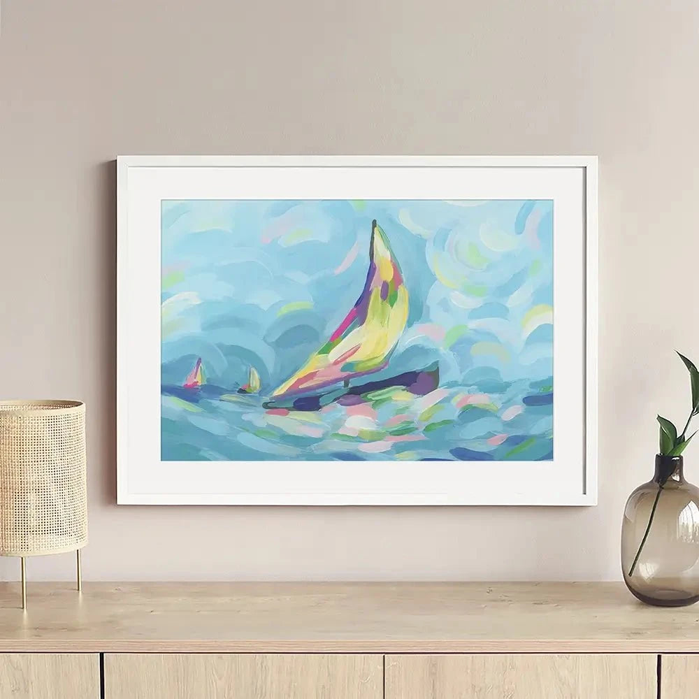 Bright Sails Framed Art Print Bright Sails Framed Art Print wall art product June Erica Vess