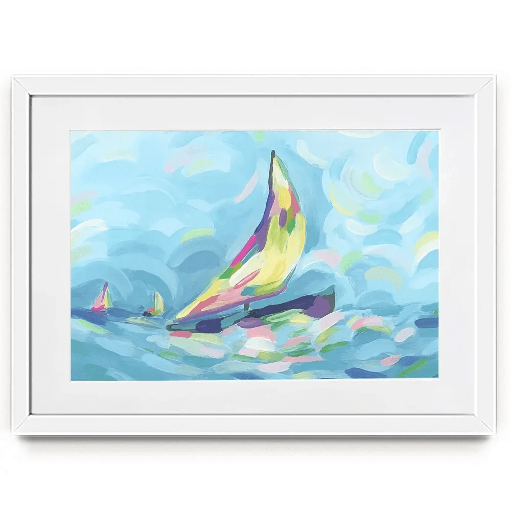 Bright Sails Framed Art Print Bright Sails Framed Art Print wall art product June Erica Vess