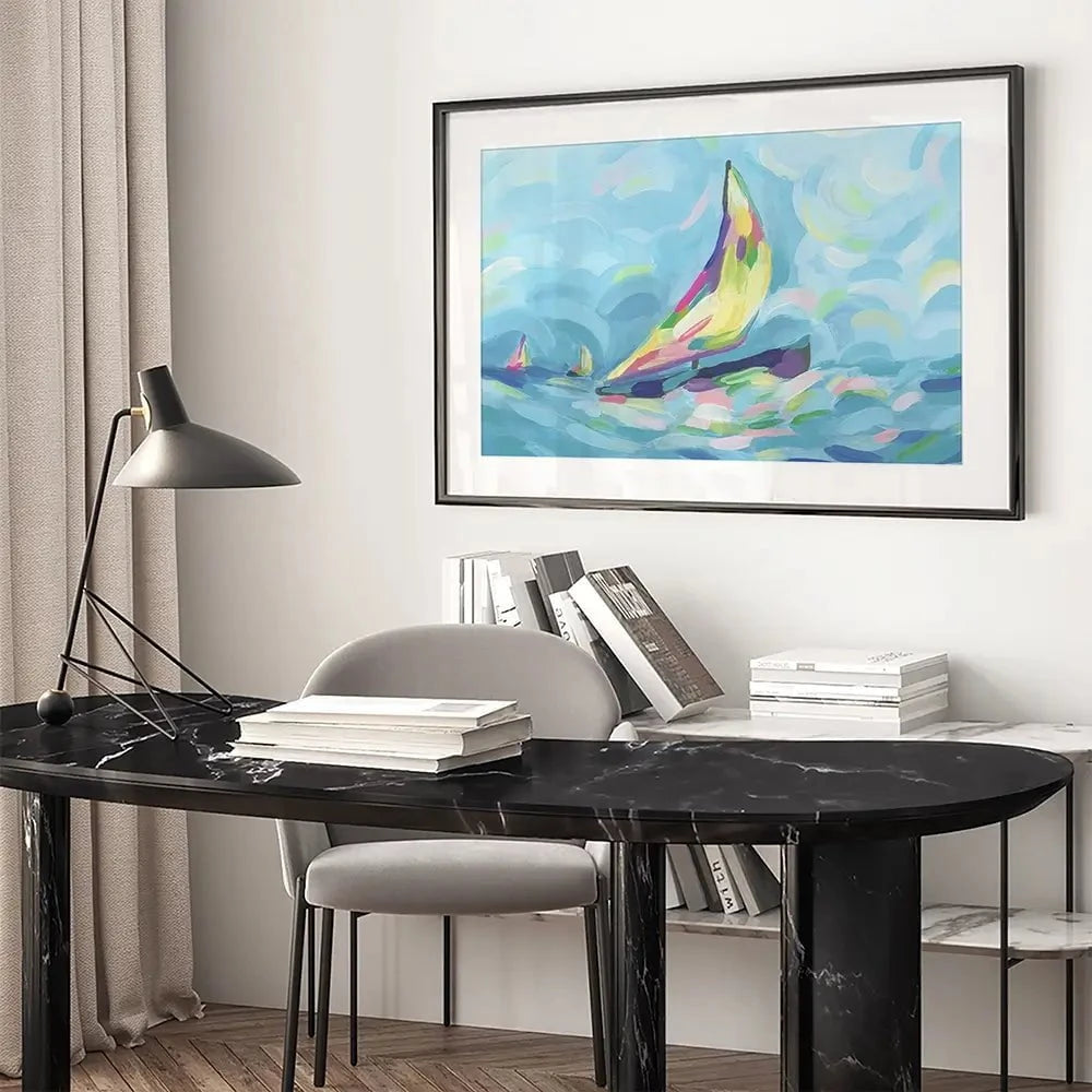 Bright Sails Framed Art Print Bright Sails Framed Art Print wall art product June Erica Vess