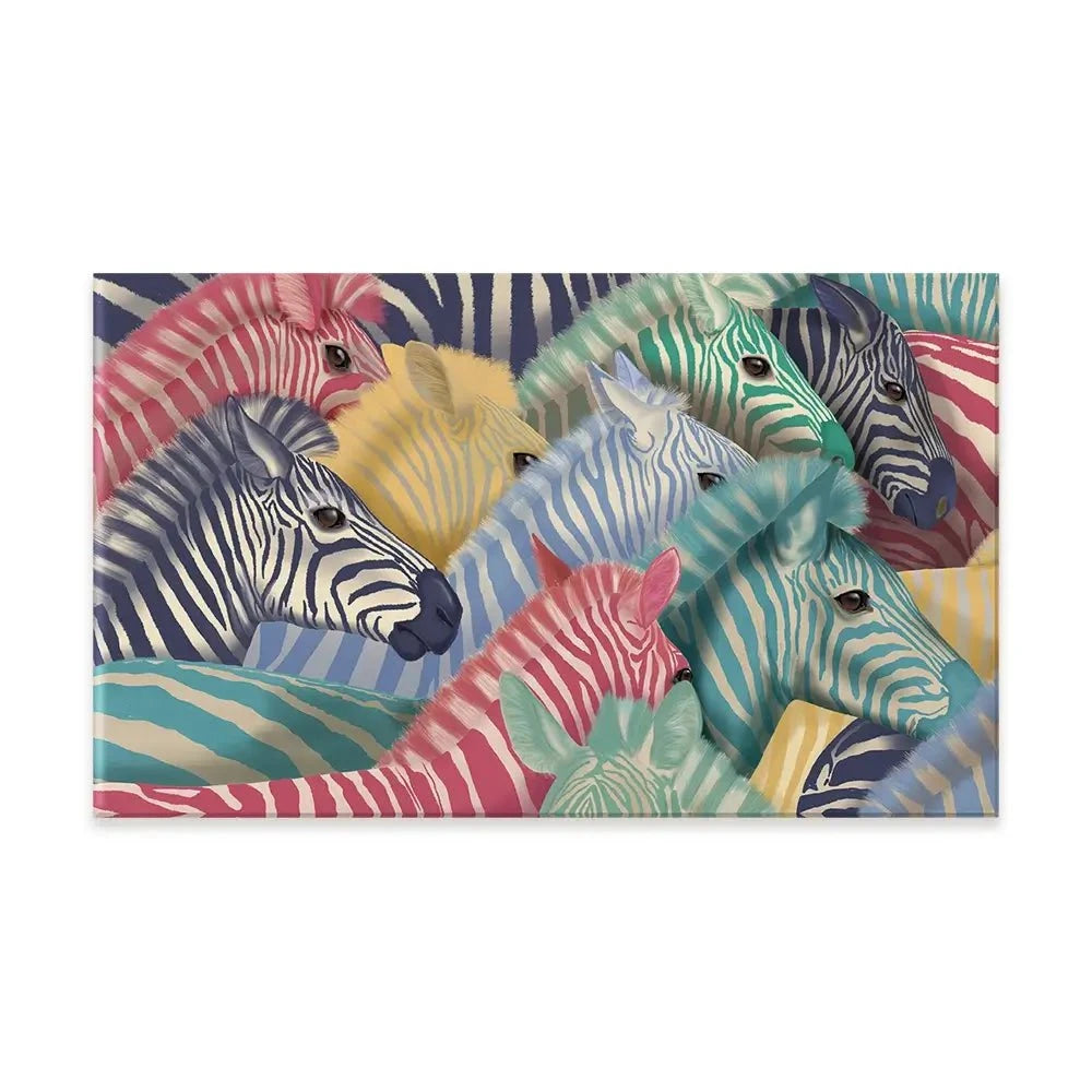 Bright Zebra Herd Canvas Print Bright Zebra Herd Canvas Print wall art product Fab Funky