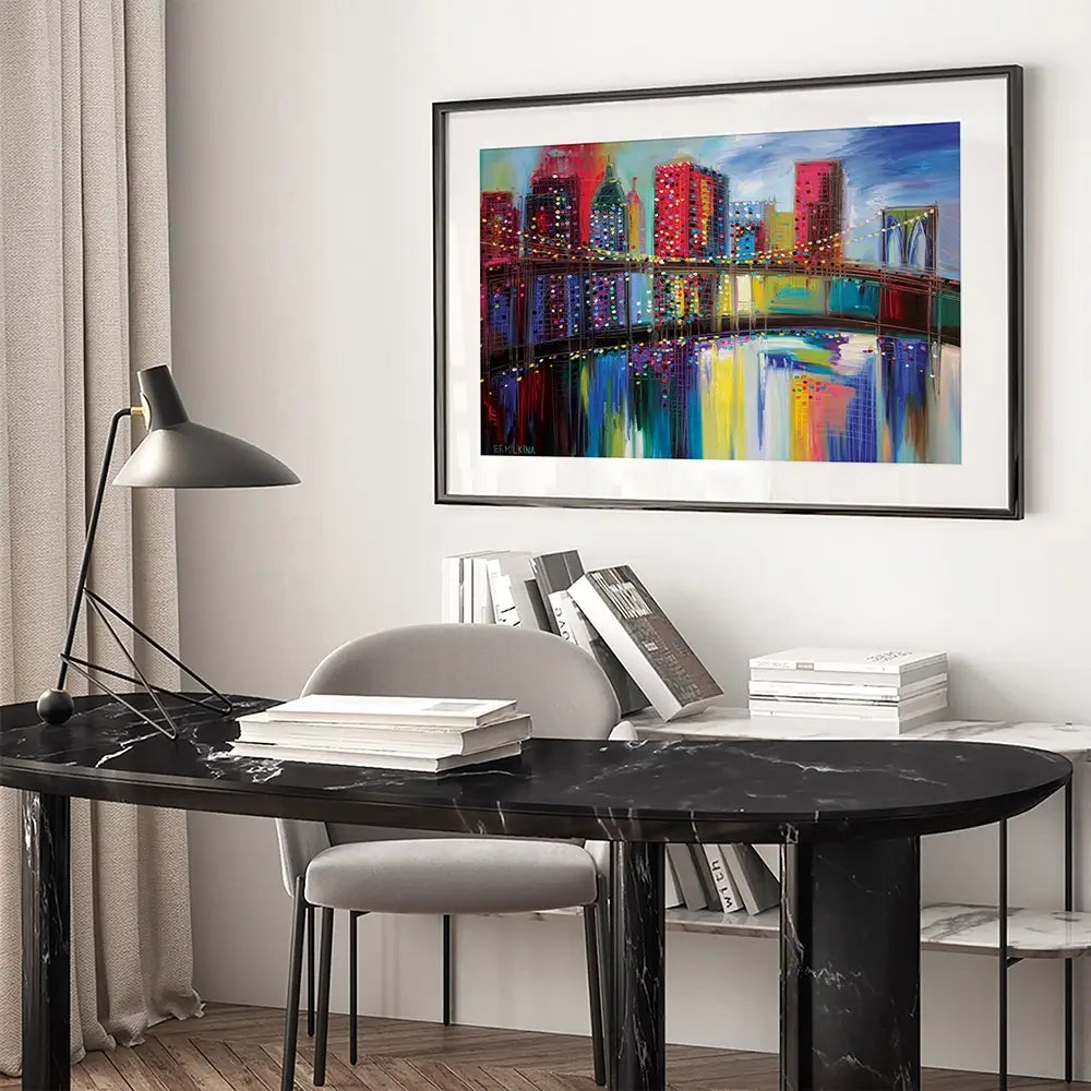 Brooklyn Bridge Framed Art Print Brooklyn Bridge Framed Art Print wall art product Ekaterina Ermilkina