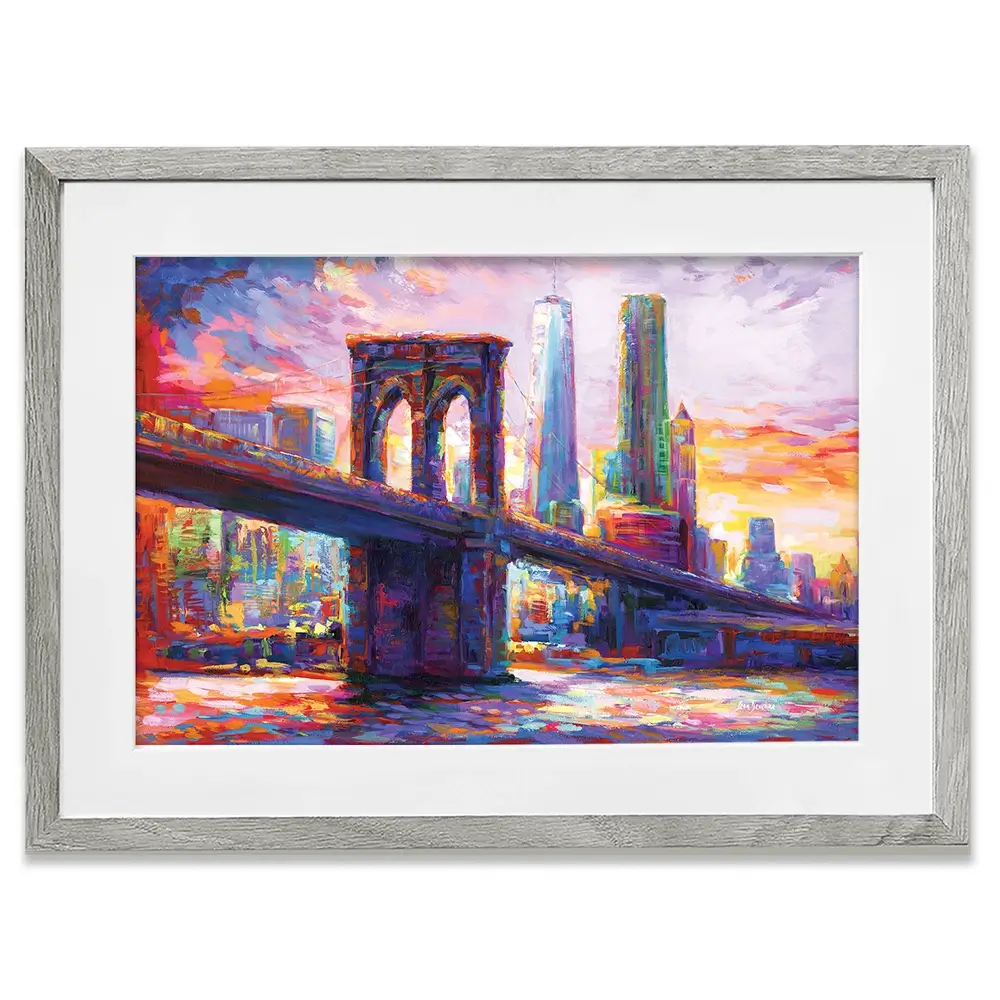 Brooklyn Bridge New York City Framed Art Print Brooklyn Bridge New York City Framed Art Print wall art product Leon Devenice