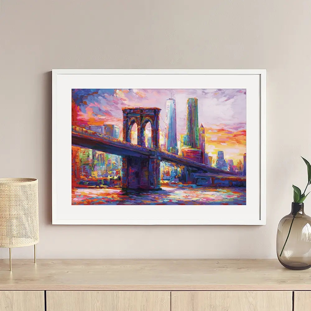 Brooklyn Bridge New York City Framed Art Print Brooklyn Bridge New York City Framed Art Print wall art product Leon Devenice
