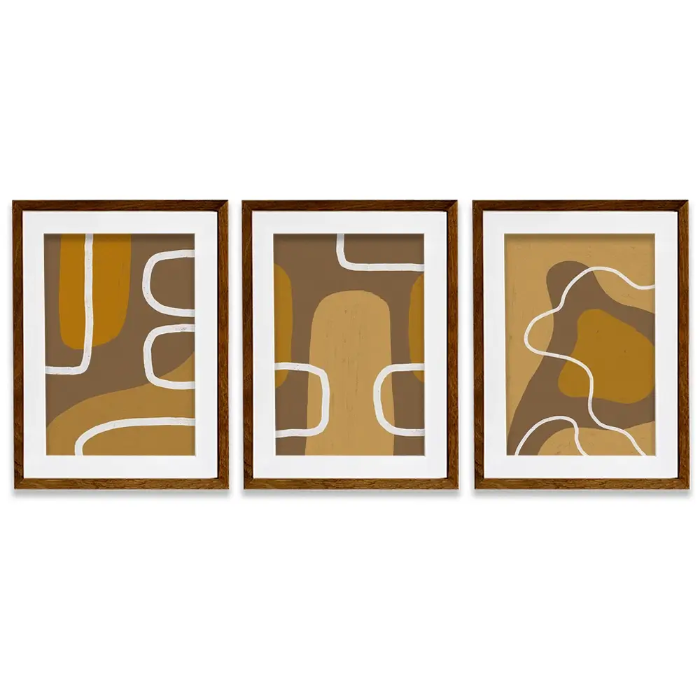 Brown Framed Art Print Trio Brown Framed Art Print Trio wall art product Yuli Saputra