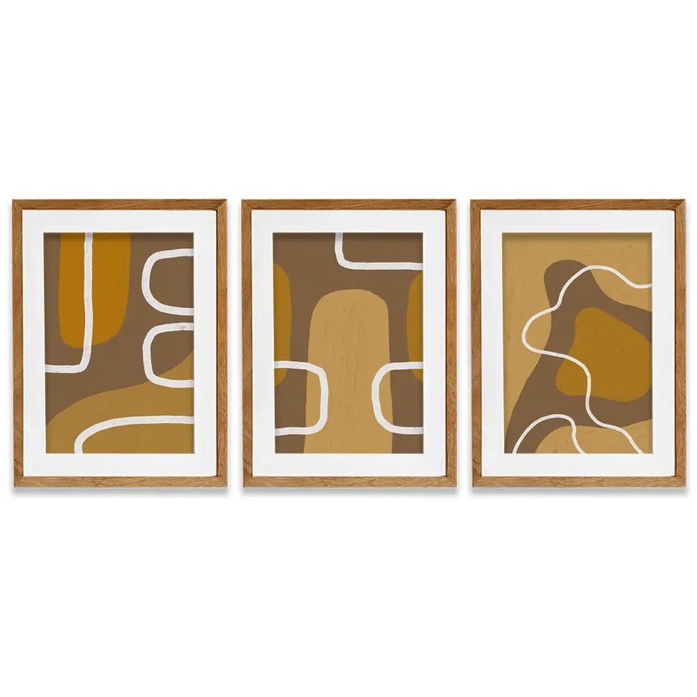Brown Framed Art Print Trio Brown Framed Art Print Trio wall art product Yuli Saputra