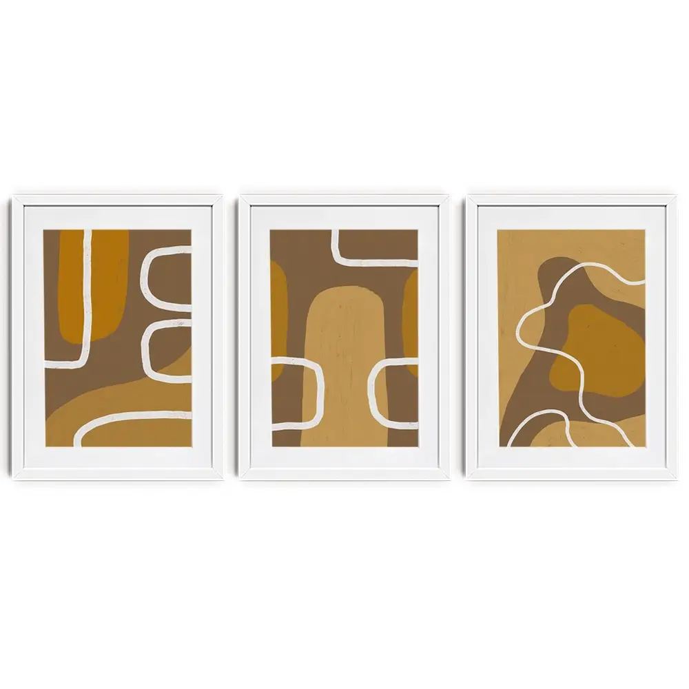 Brown Framed Art Print Trio Brown Framed Art Print Trio wall art product Yuli Saputra