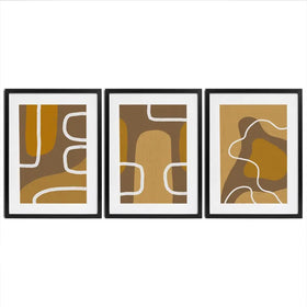 Brown Framed Art Print Trio Brown Framed Art Print Trio wall art product Yuli Saputra