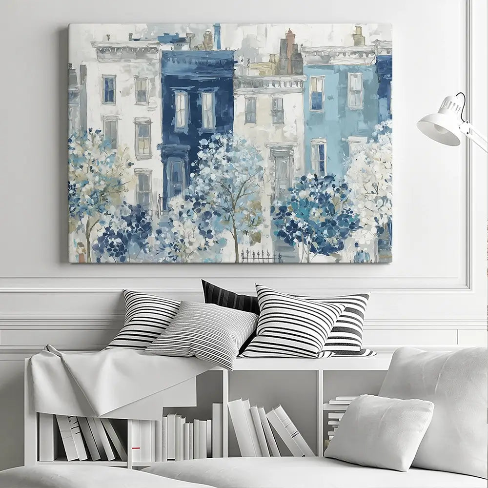 Brownstone Bloom Street Canvas Print Brownstone Bloom Street Canvas Print wall art product Chromatic Storm Studio