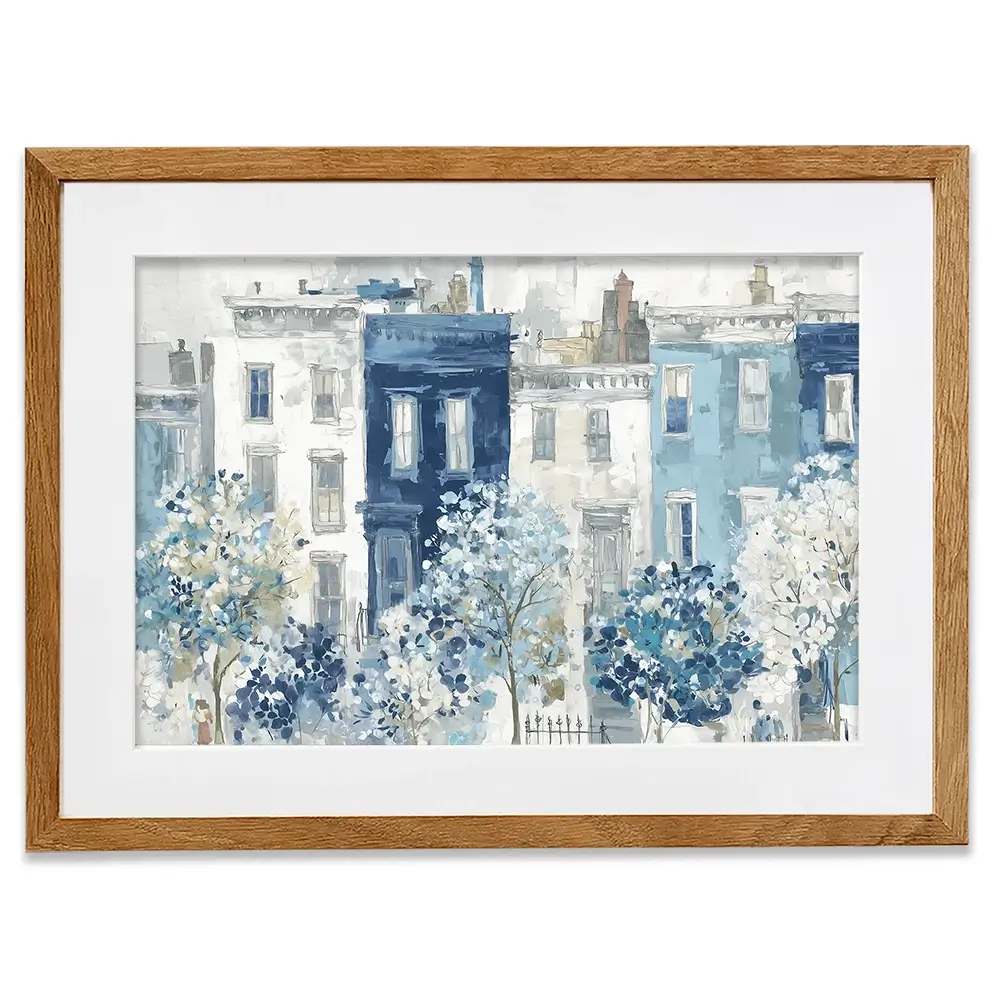 Brownstone Bloom Street Framed Art Print Brownstone Bloom Street Framed Art Print wall art product Chromatic Storm Studio
