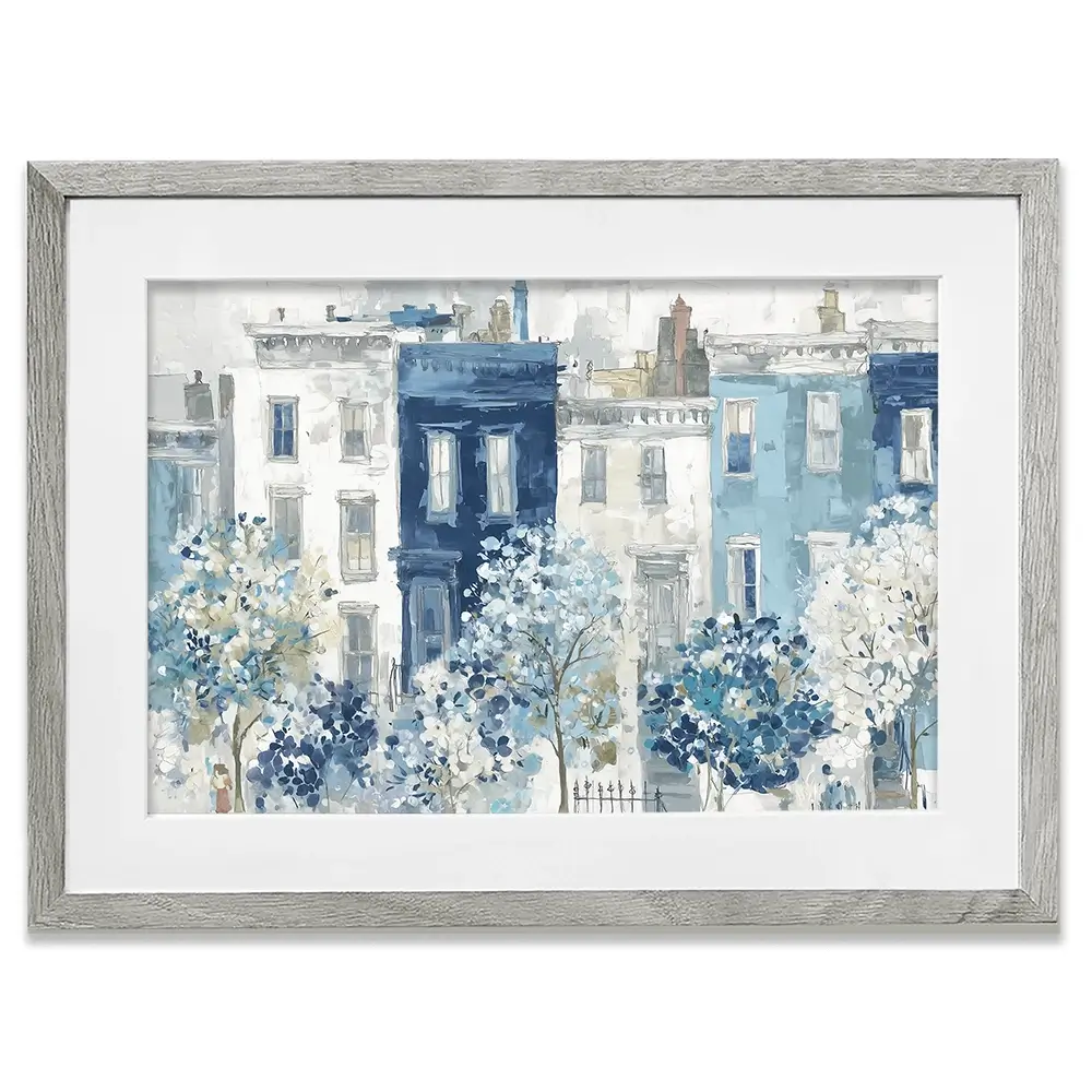 Brownstone Bloom Street Framed Art Print Brownstone Bloom Street Framed Art Print wall art product Chromatic Storm Studio