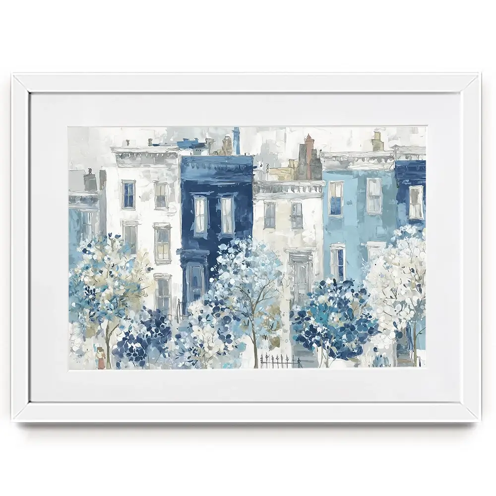 Brownstone Bloom Street Framed Art Print Brownstone Bloom Street Framed Art Print wall art product Chromatic Storm Studio