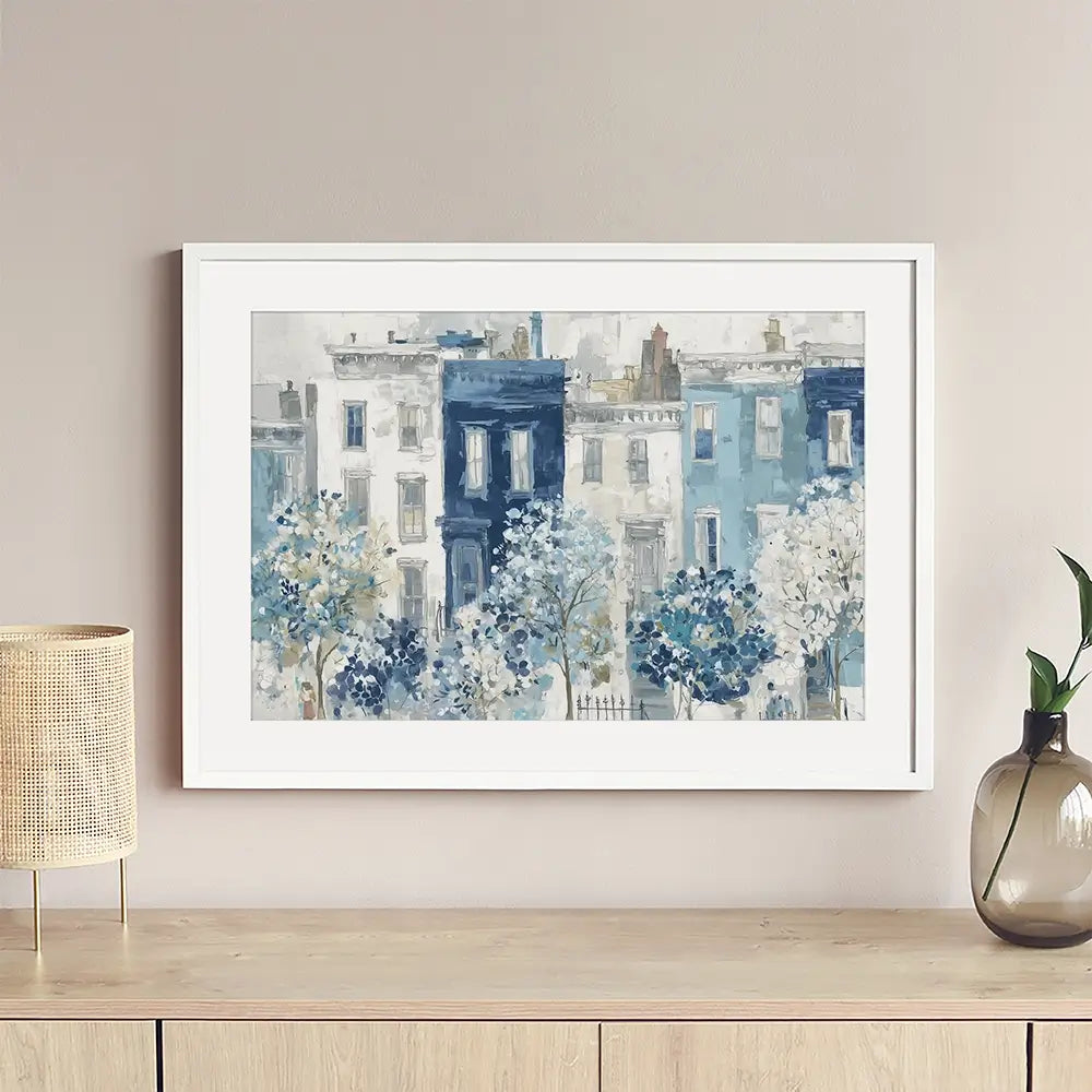 Brownstone Bloom Street Framed Art Print Brownstone Bloom Street Framed Art Print wall art product Chromatic Storm Studio